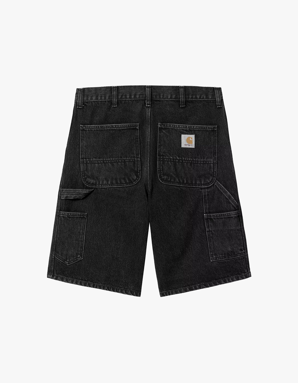 Single Knee Short - Black Stone Washed