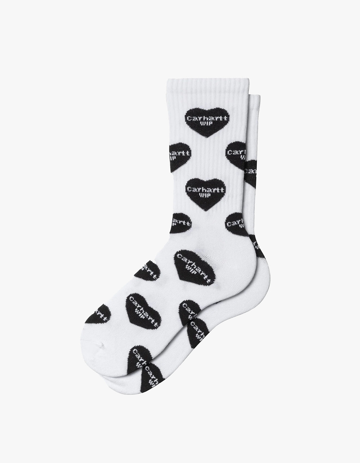 Heart Logo Socks - Heart Logo Jacquard, White