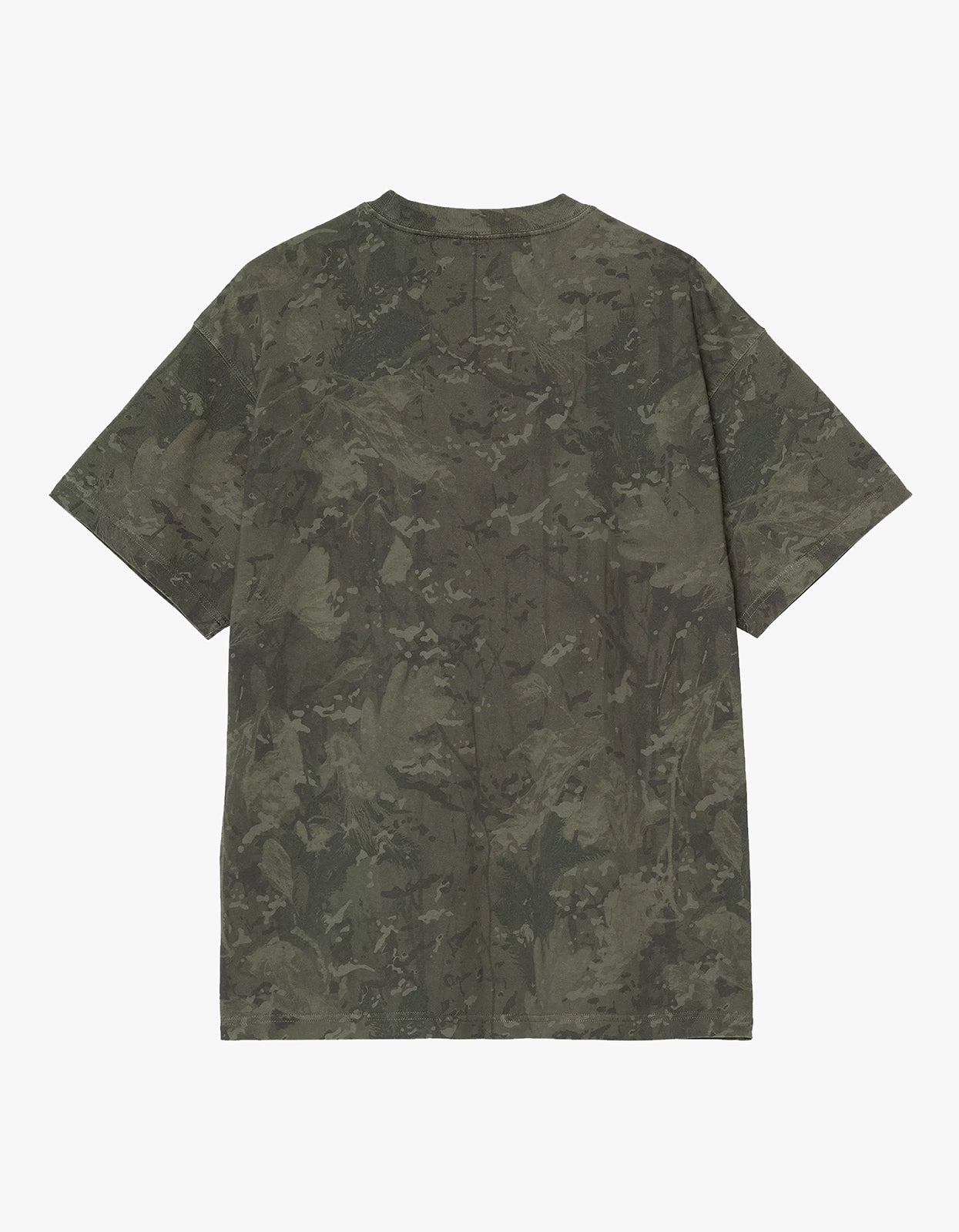 S/S Camo Combi T Shirt - Camo Combi, Green/Olive Garment Dyed