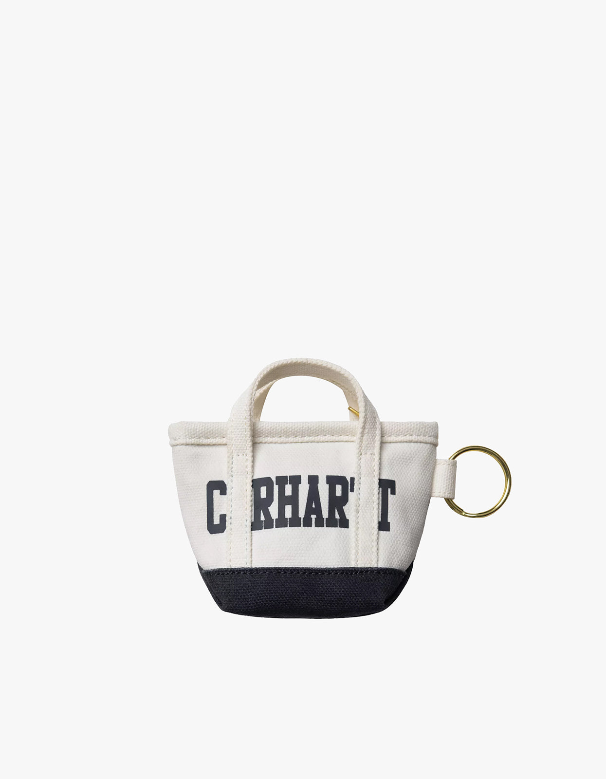 Mini Tote Bag Keychain - Natural/Blue