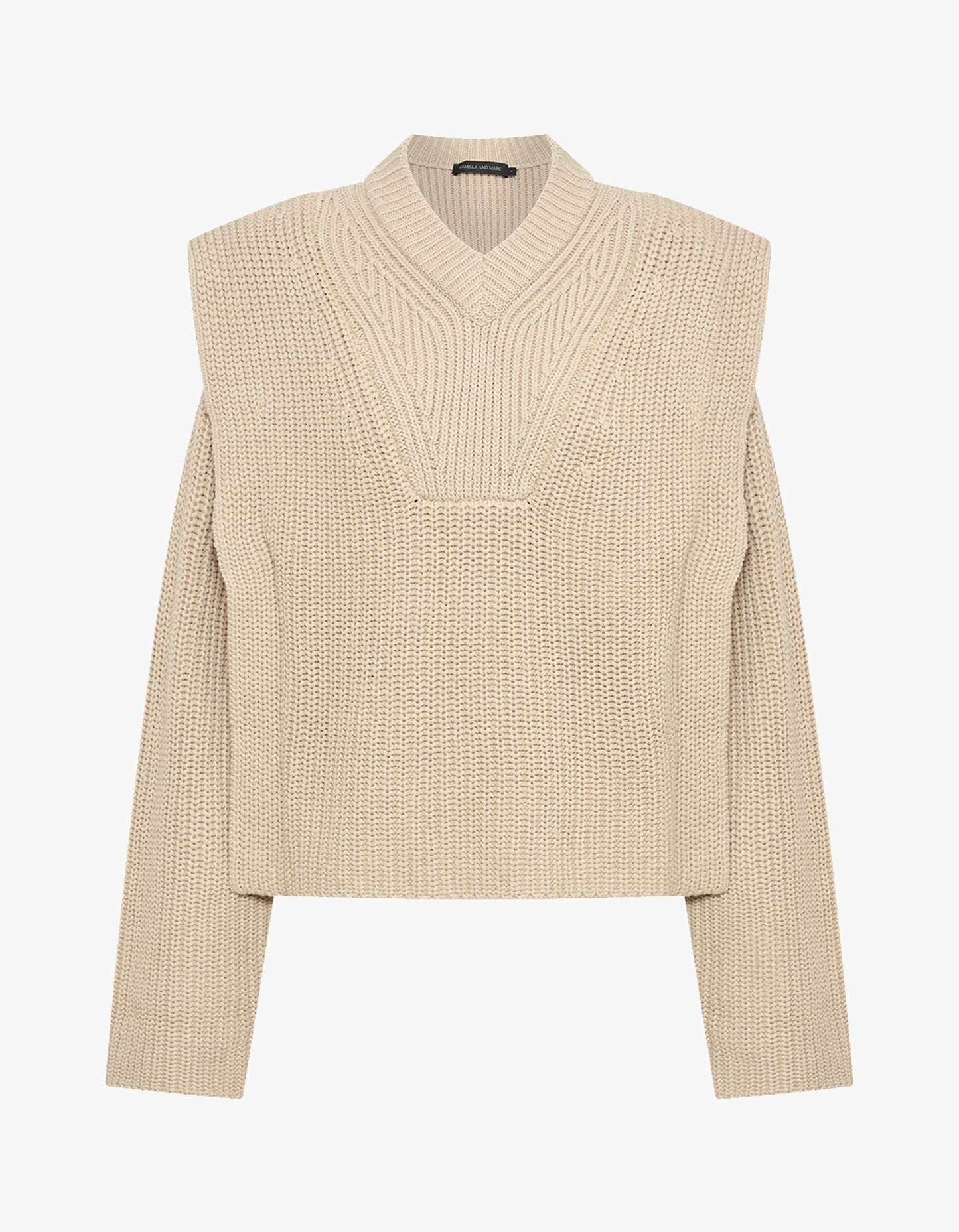 Evron V Neck Jumper - Cream