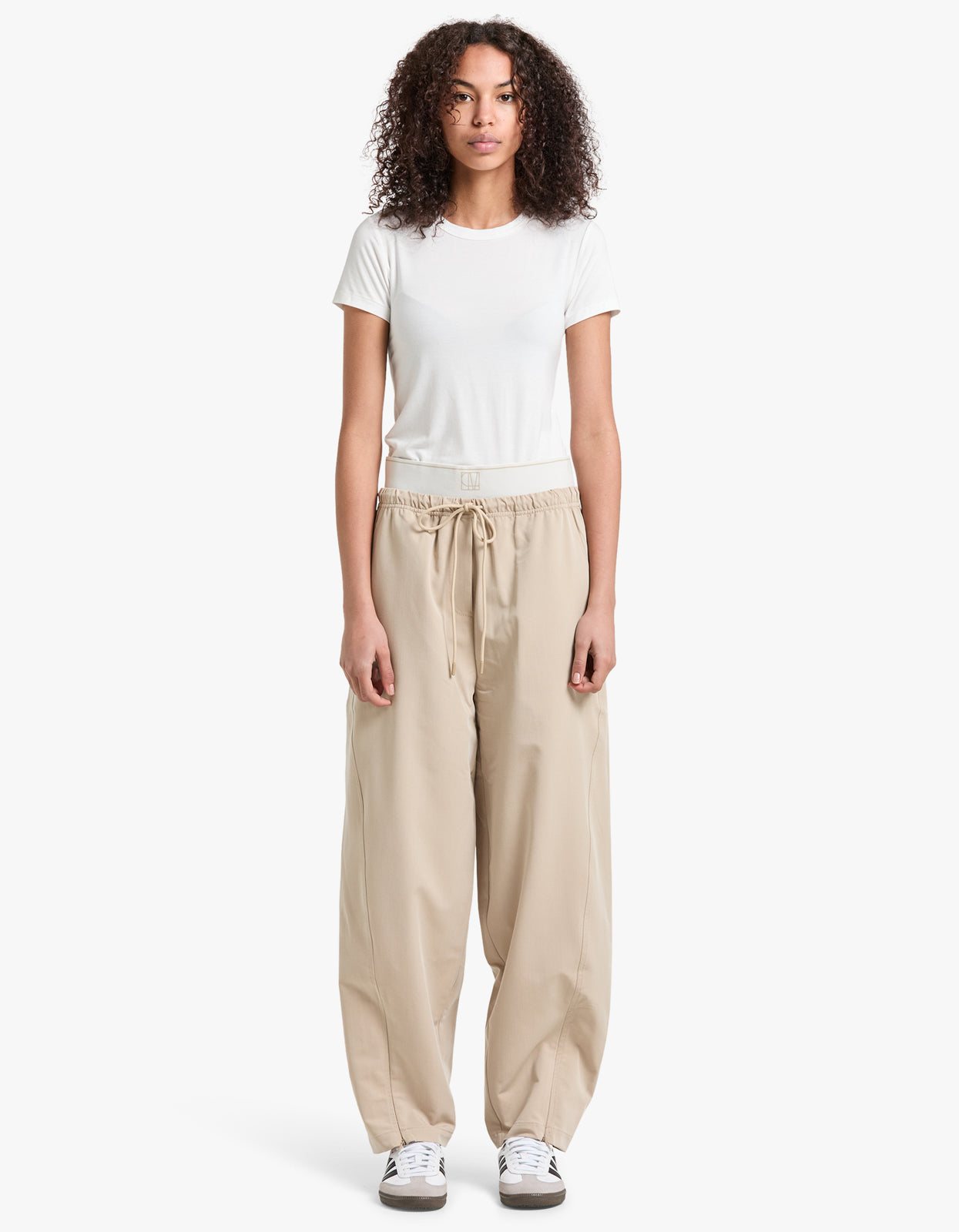Lucia Monogram Pant - Oyster