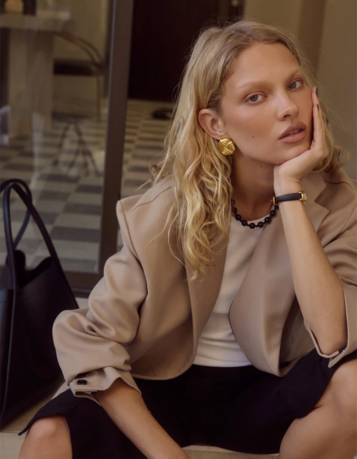 Constance Necklace - Black Agate