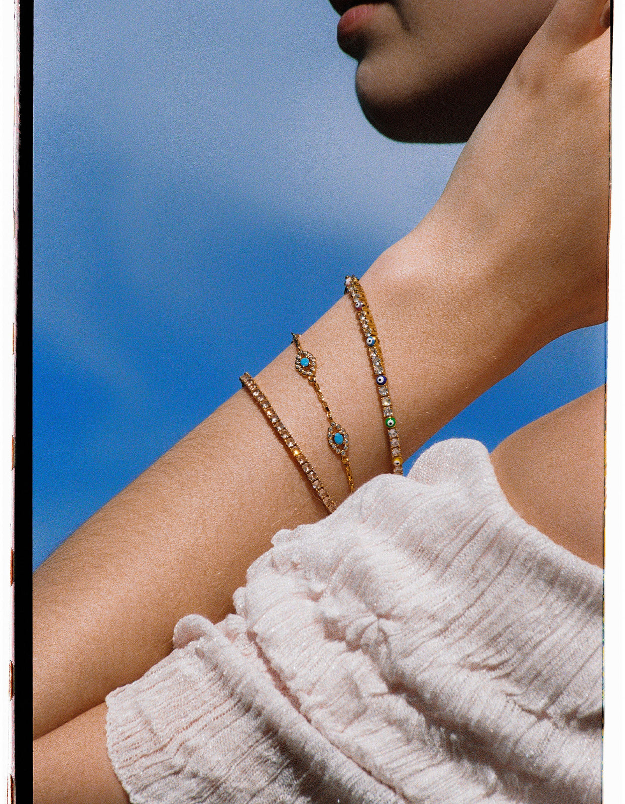Serena Bracelet X Evil Eye Bracelet - Rainbow