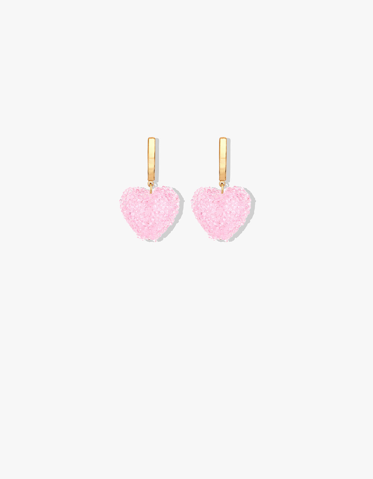 Jelly Heart Hoop Earrings - Candy Pink