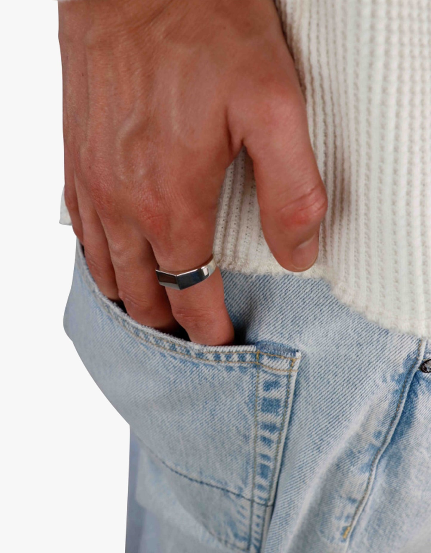 Type 003 Rectangle Signet Ring - 925 Sterling Silver