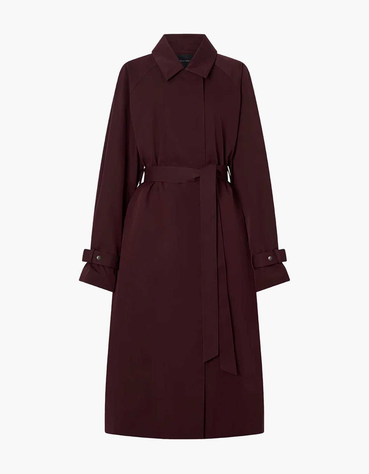 Dia Trench Coat - Burgundy