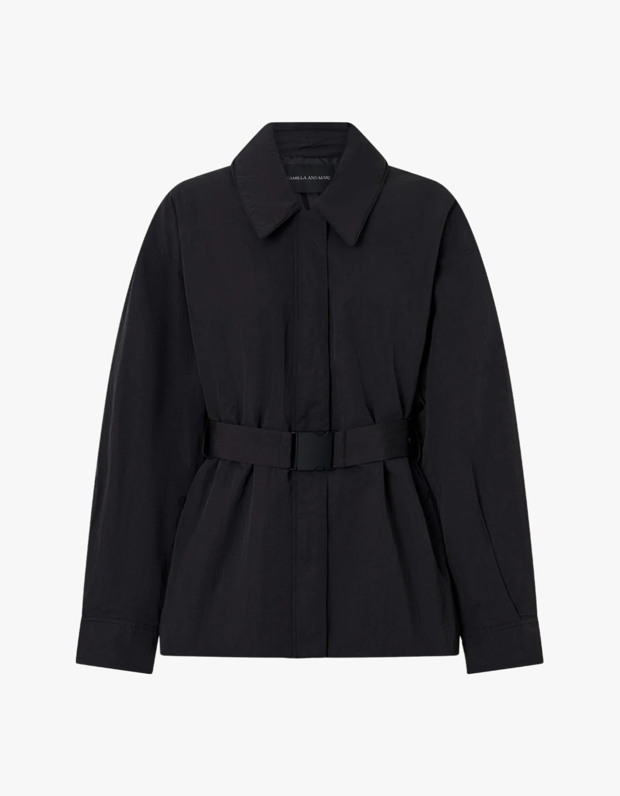 Manon Padded Belted Jacket - Black