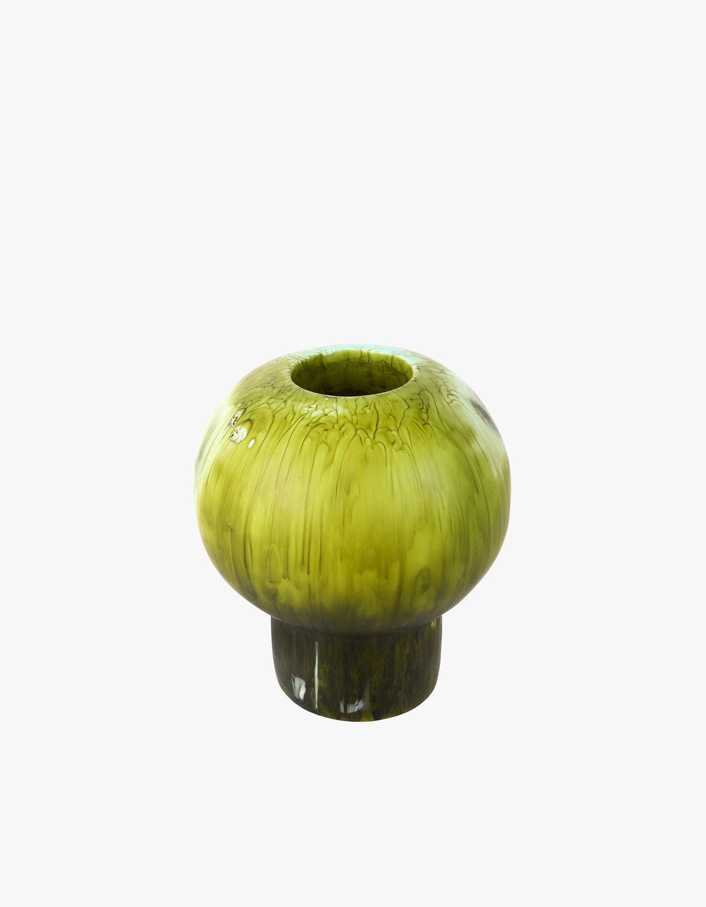 Resin Bold Pearl Vase - Malachite