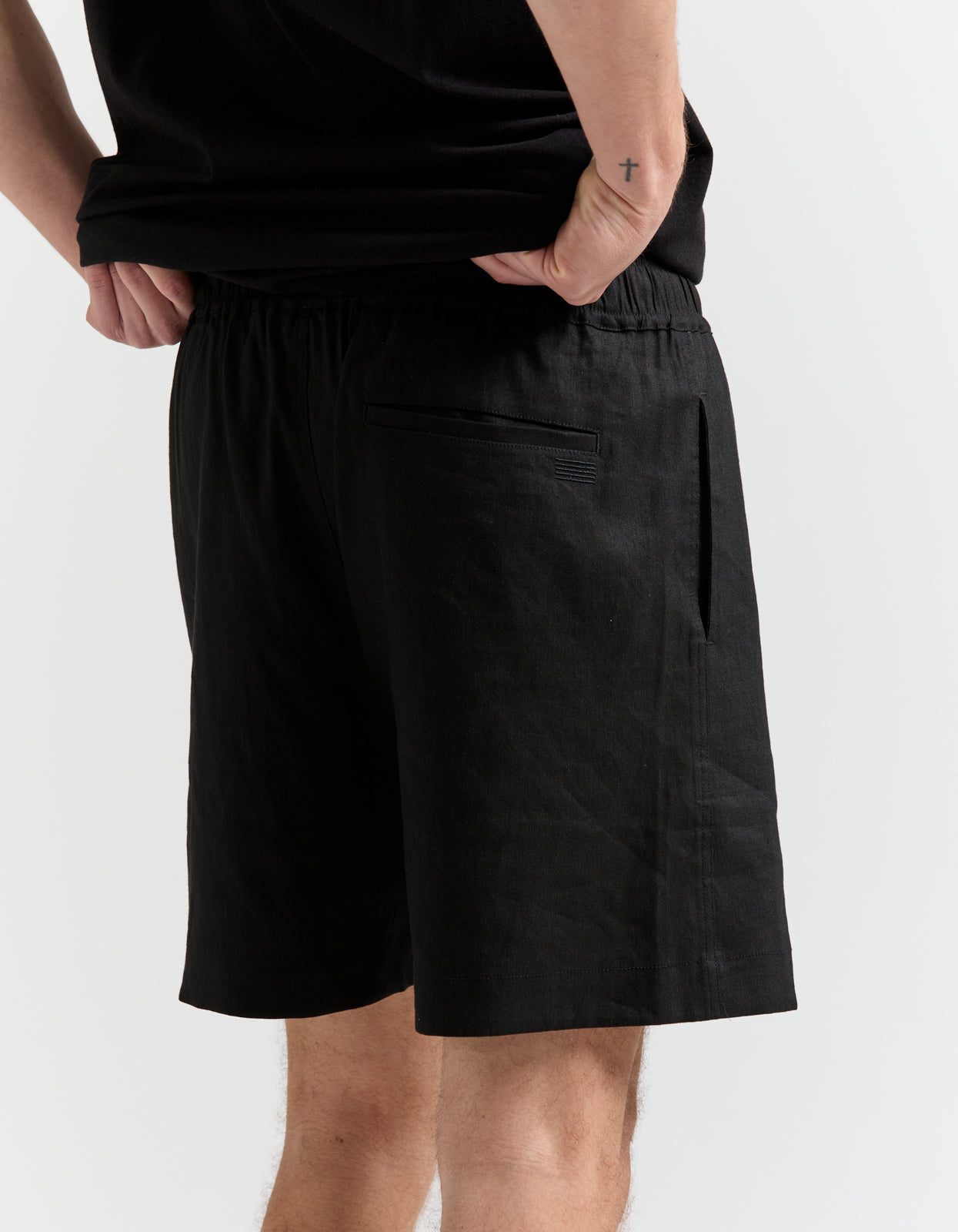 Jose Linen Blend Walkshort - Black