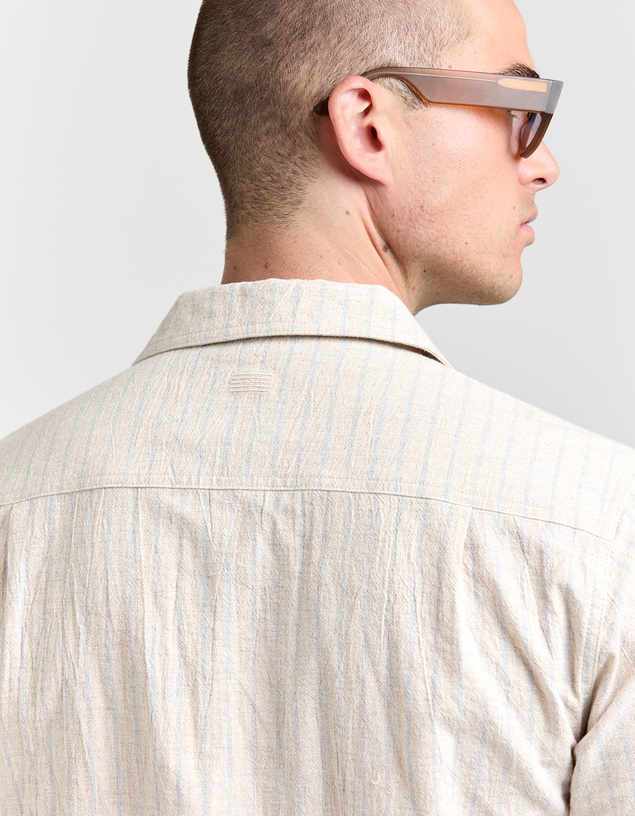 Irving Shirt - Oat/Blue