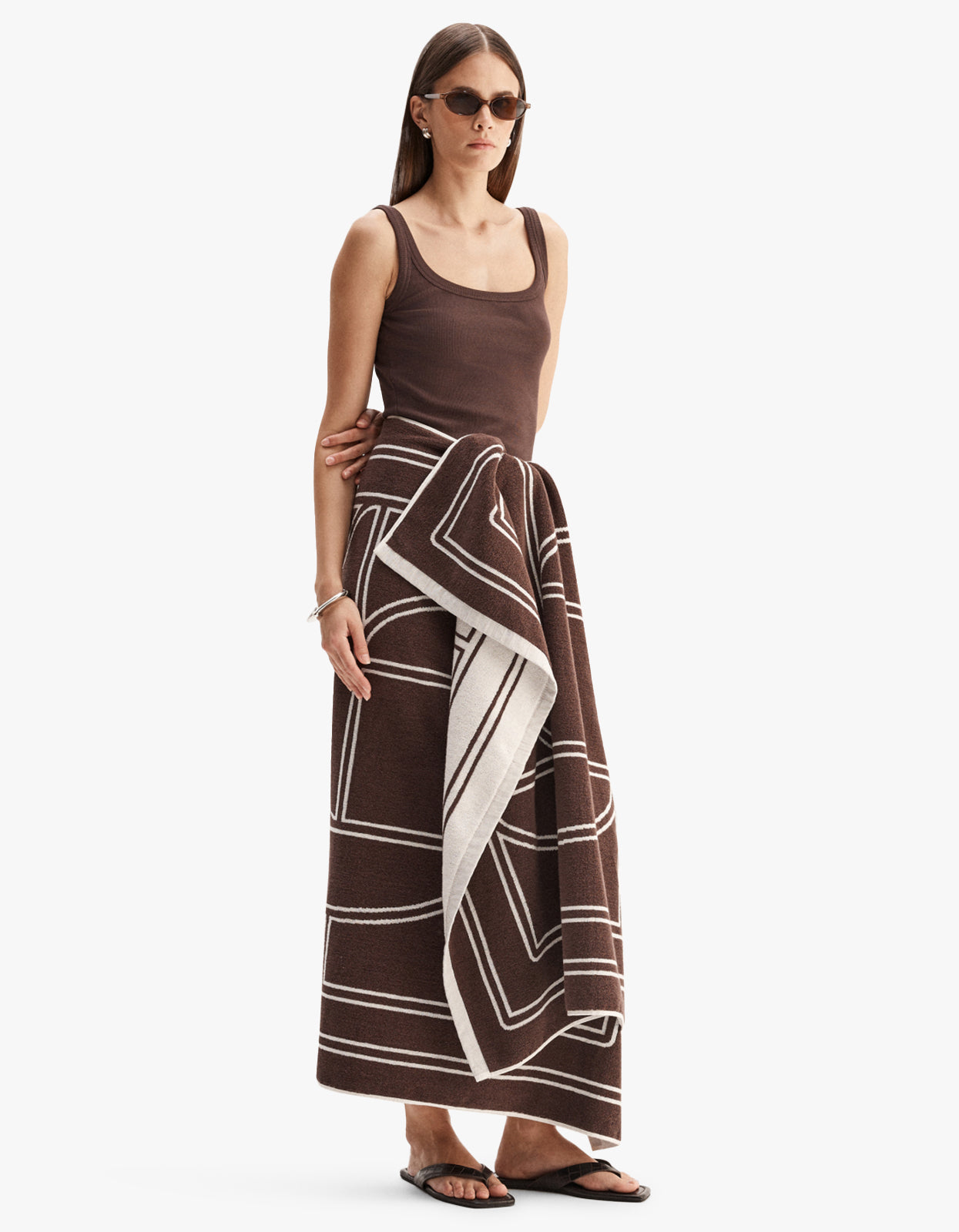 Beau Towel - Chocolate/Ecru