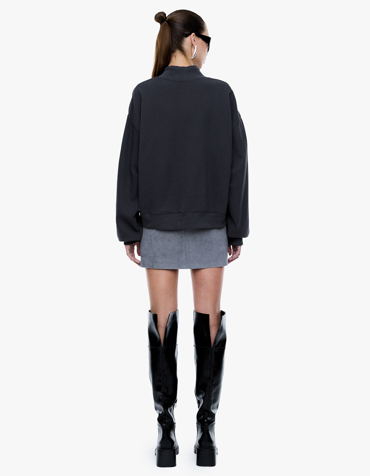 Glitter Collegiate Sweatshirt - Off Black