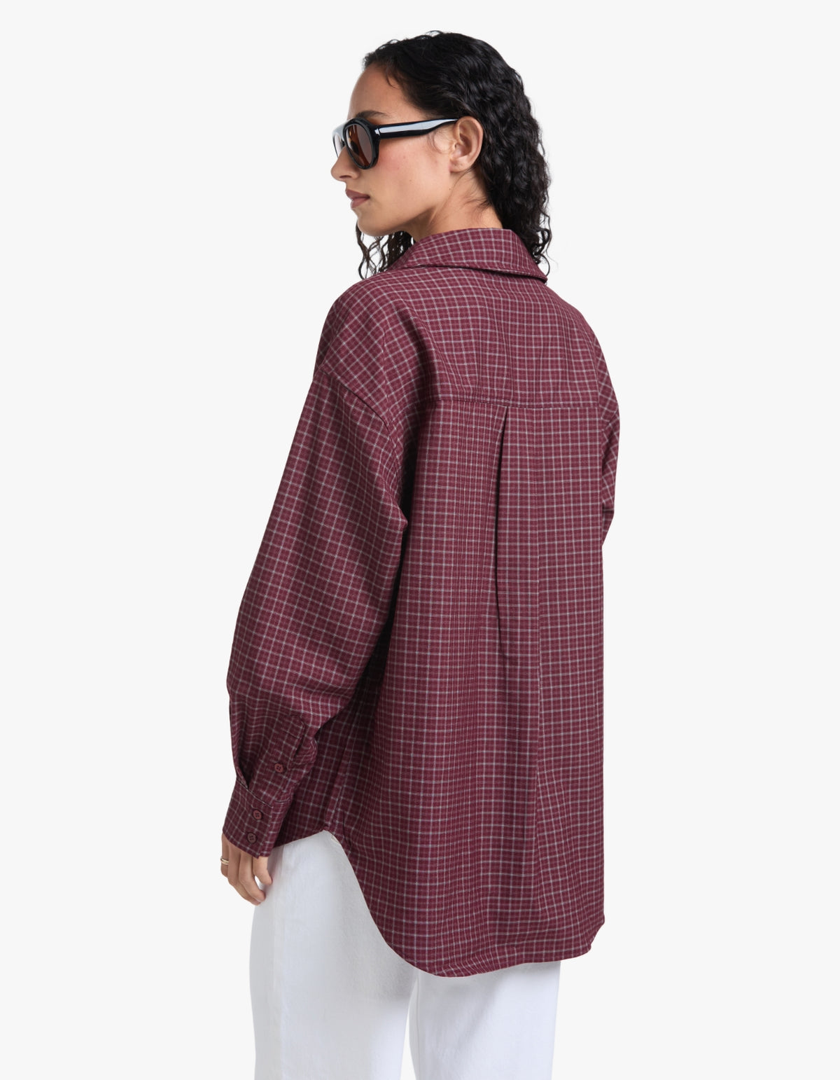 Gigi Everyday Check Shirt - Burgundy Check