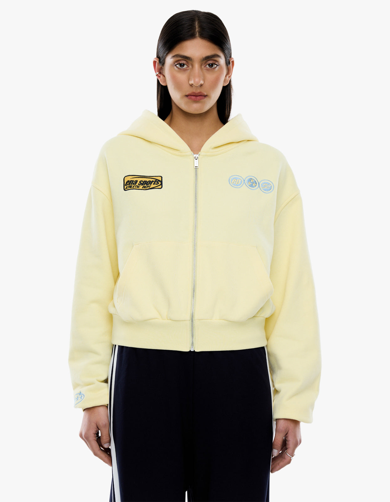 Ena Sports Zip Through Hoodie - Lemon – Superette