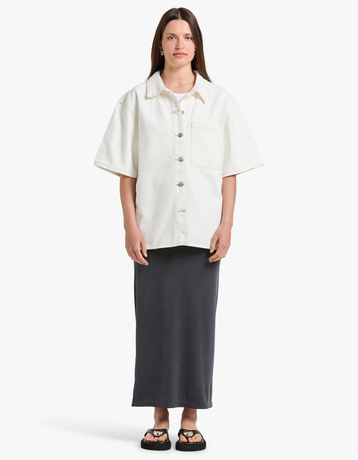 Brooke Denim Shirt - White