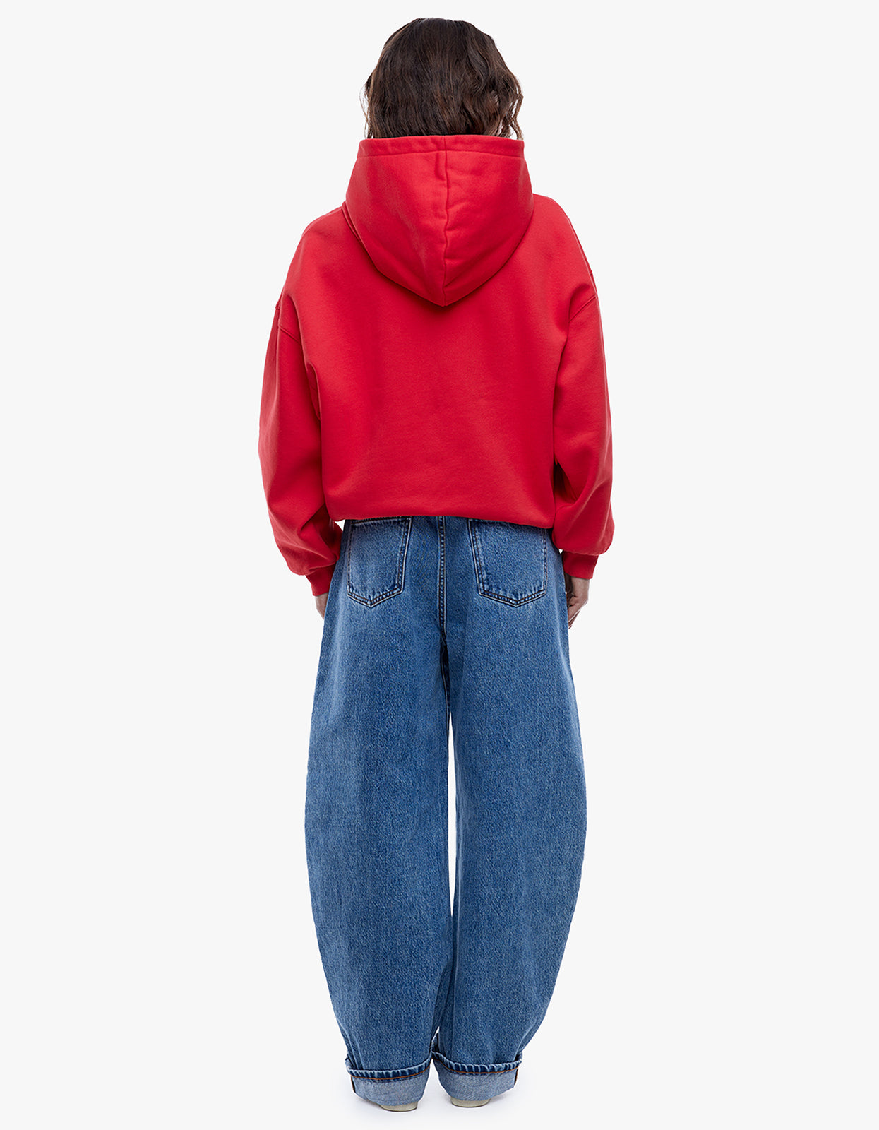 Washed Debossed Hoodie - Washed Red