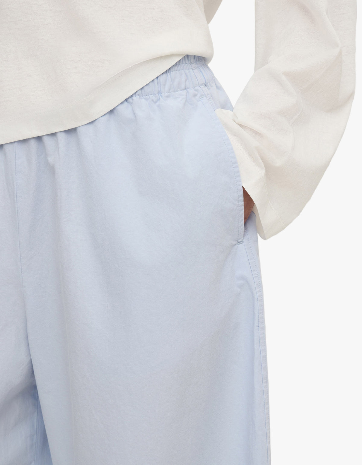 Elaine Washed Cotton Pant - Powder Blue