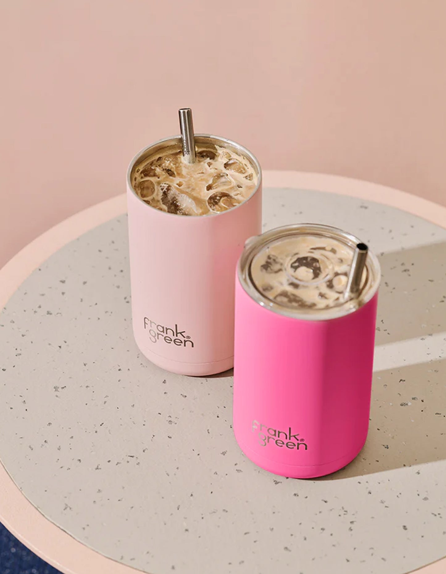 Iced Coffee Cup With Straw - Blushed