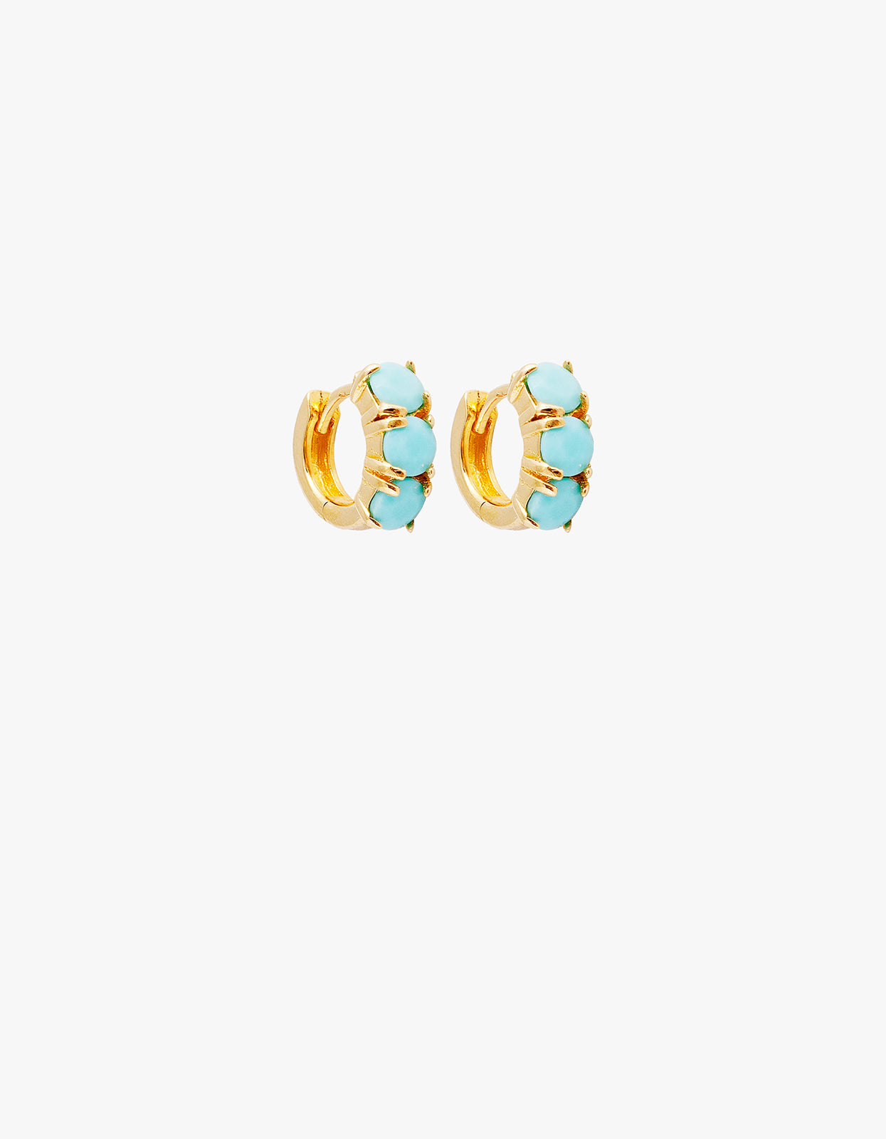 Turquoise Huggies - Turquoise/Gold