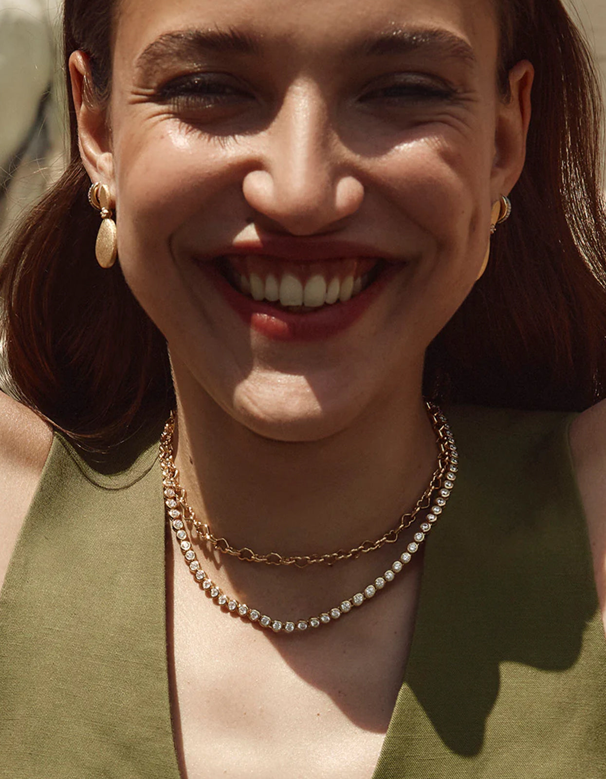 Two Tone Pave Huggies - Two Tone