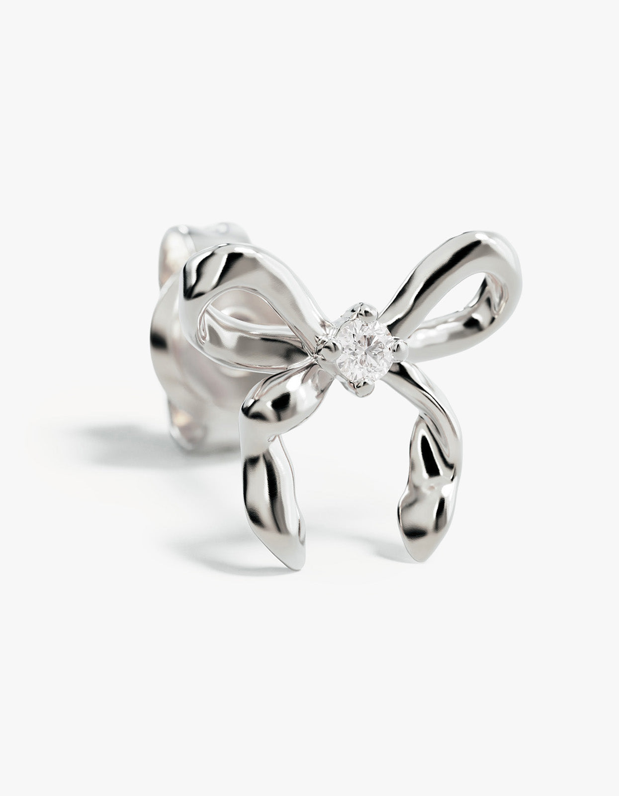 Forever More Bow Stud Earrings - Sterling Silver