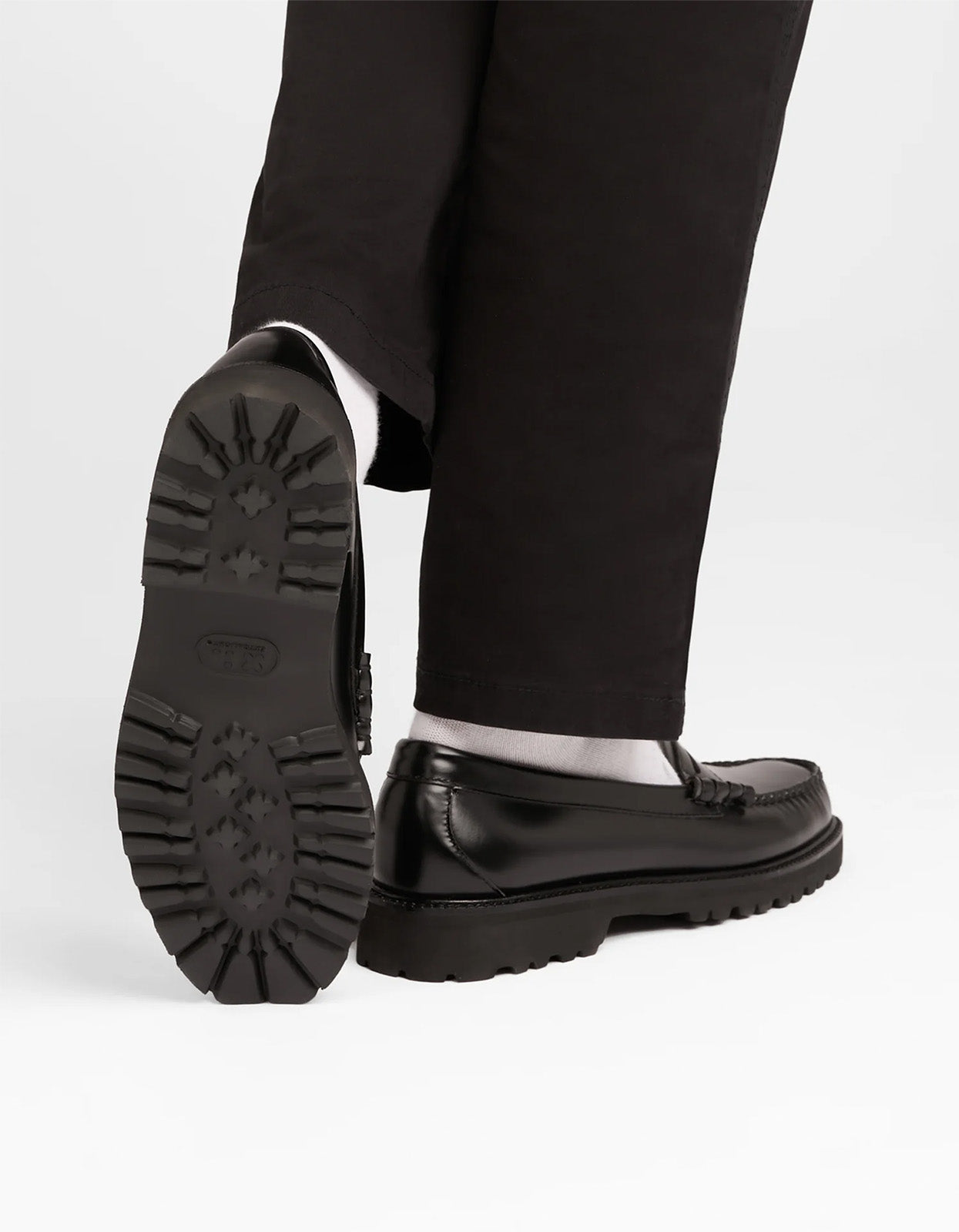 Mens Weejun 90s Larson Penny Loafers - Black Leather