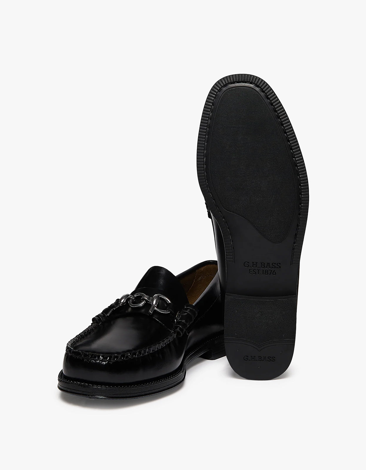 G.H.BASS X POP Trading Company Mens Easy Weejuns Lincoln Loafers - Black Leather