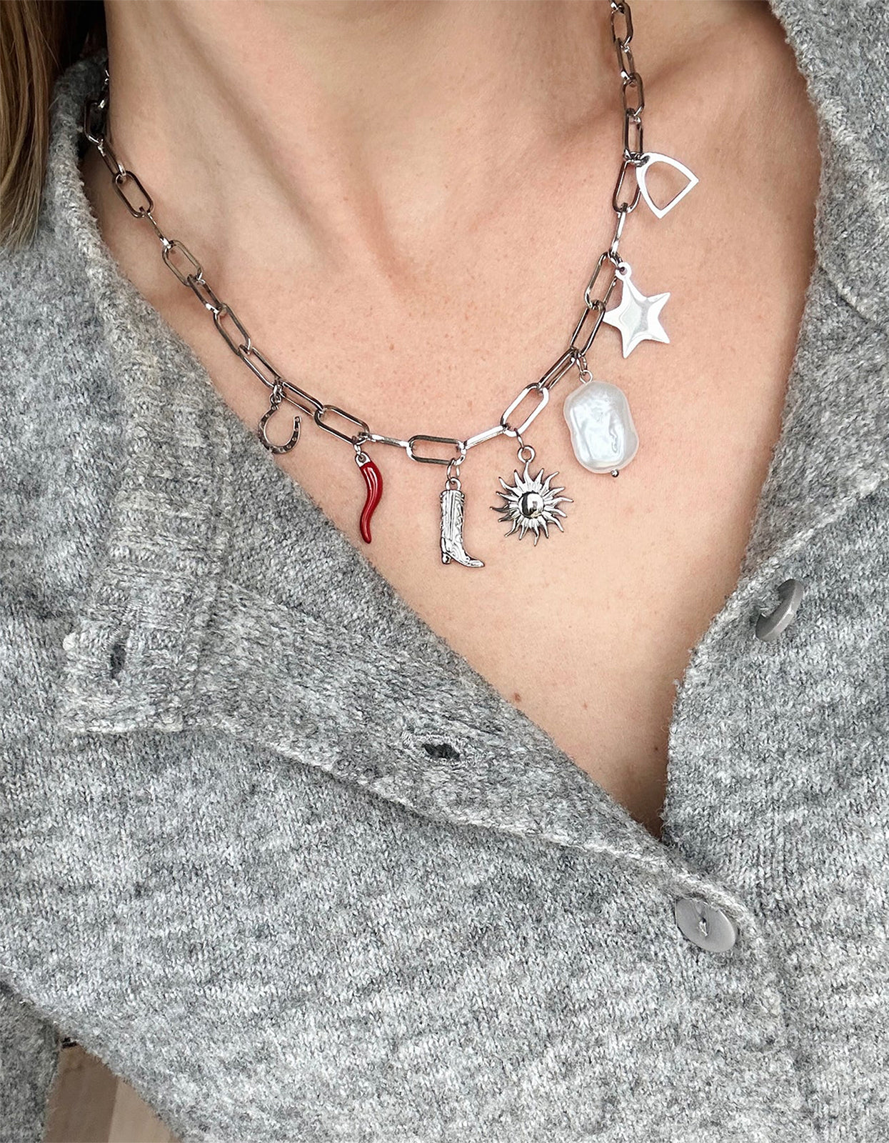 Western Charm Necklace - Silver