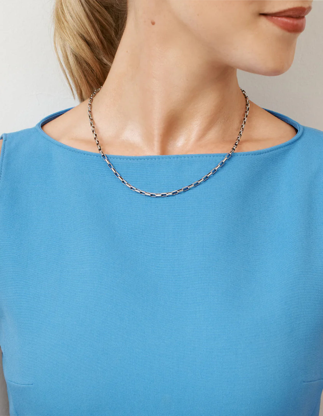 Zoe Box Chain Necklace - Silver