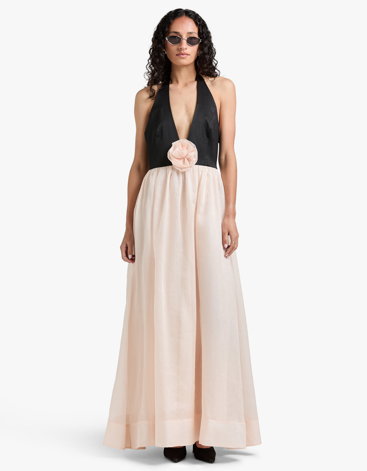 Calla Maxi Dress - Black/Pink