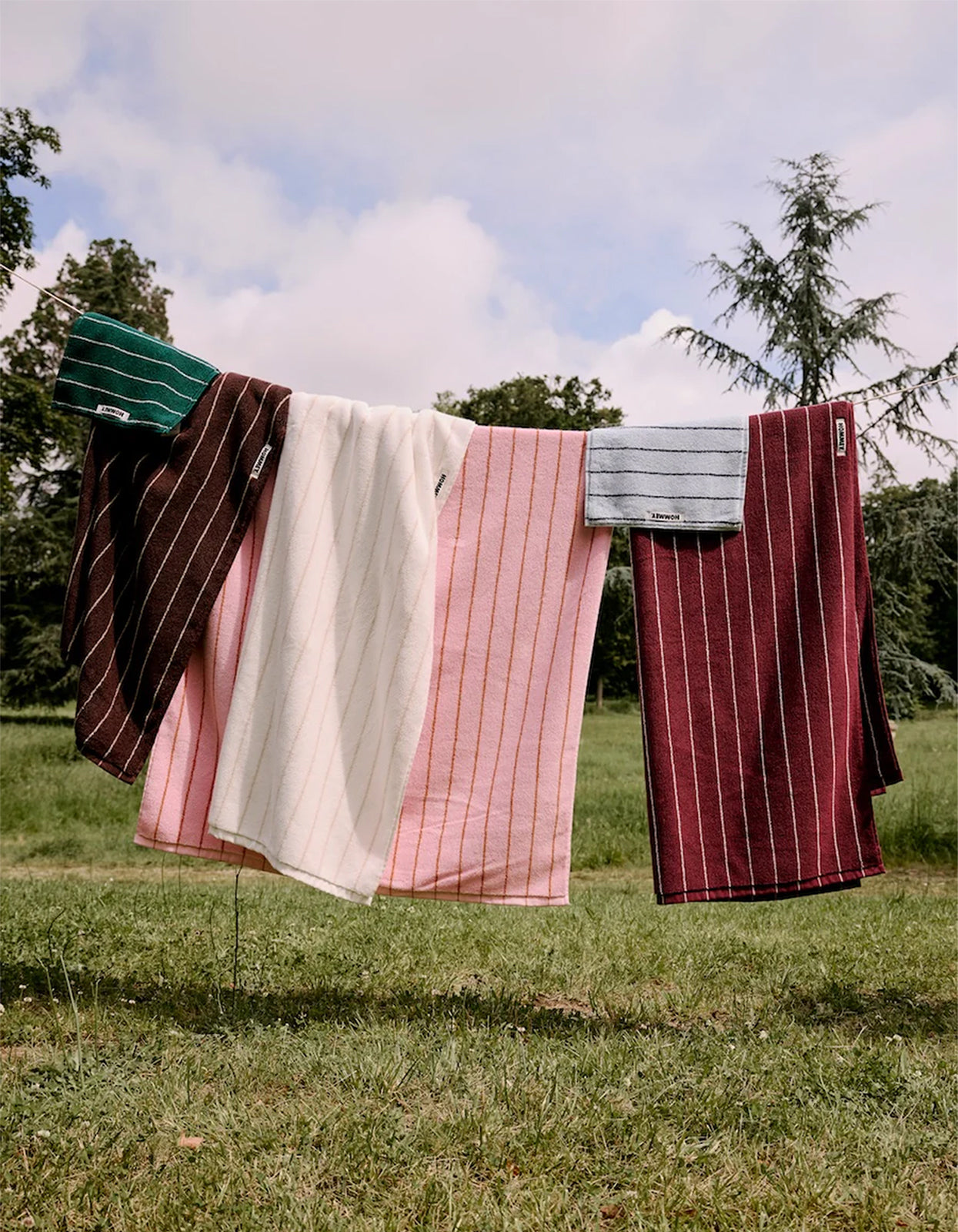 Hand Towel - Mist Pinstripe