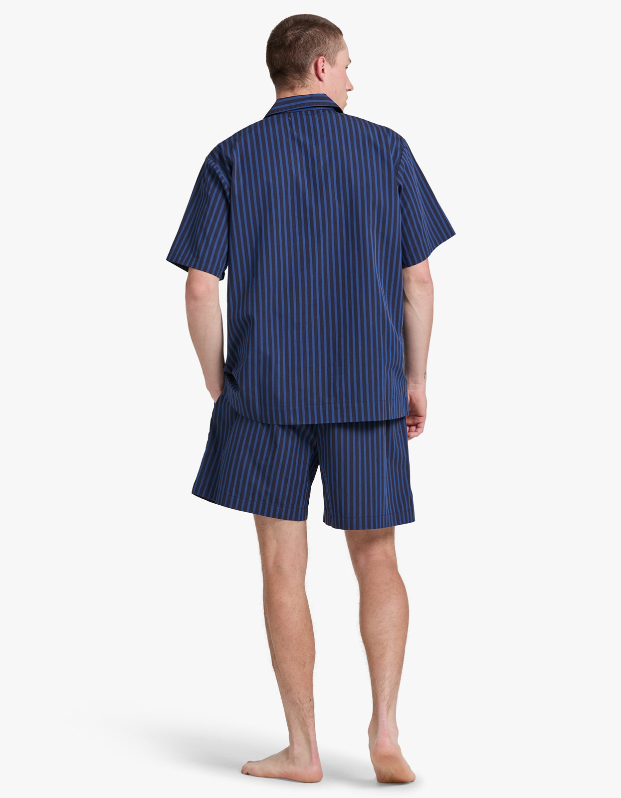 Lounge Short - Navy/Black Stripe