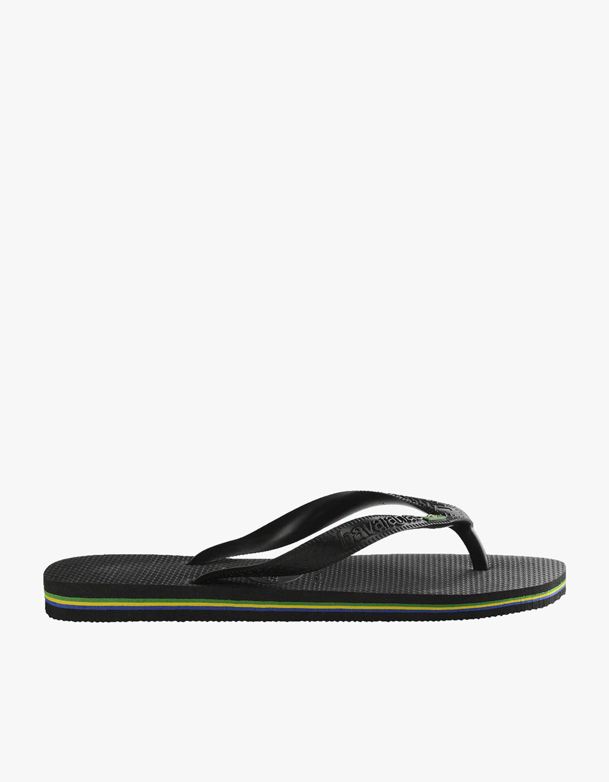 Mens Brazil Logo Jandals - Black