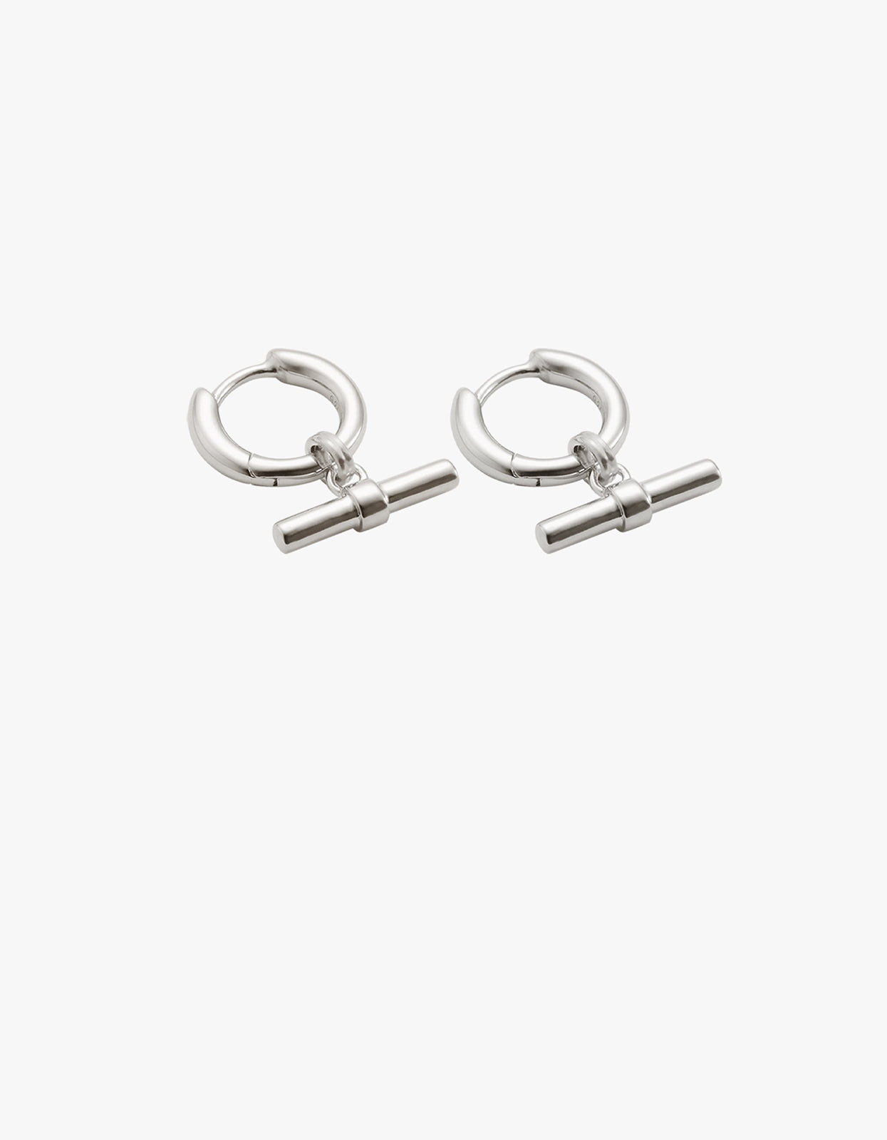 Rhythm T-Bar Hoops - Silver