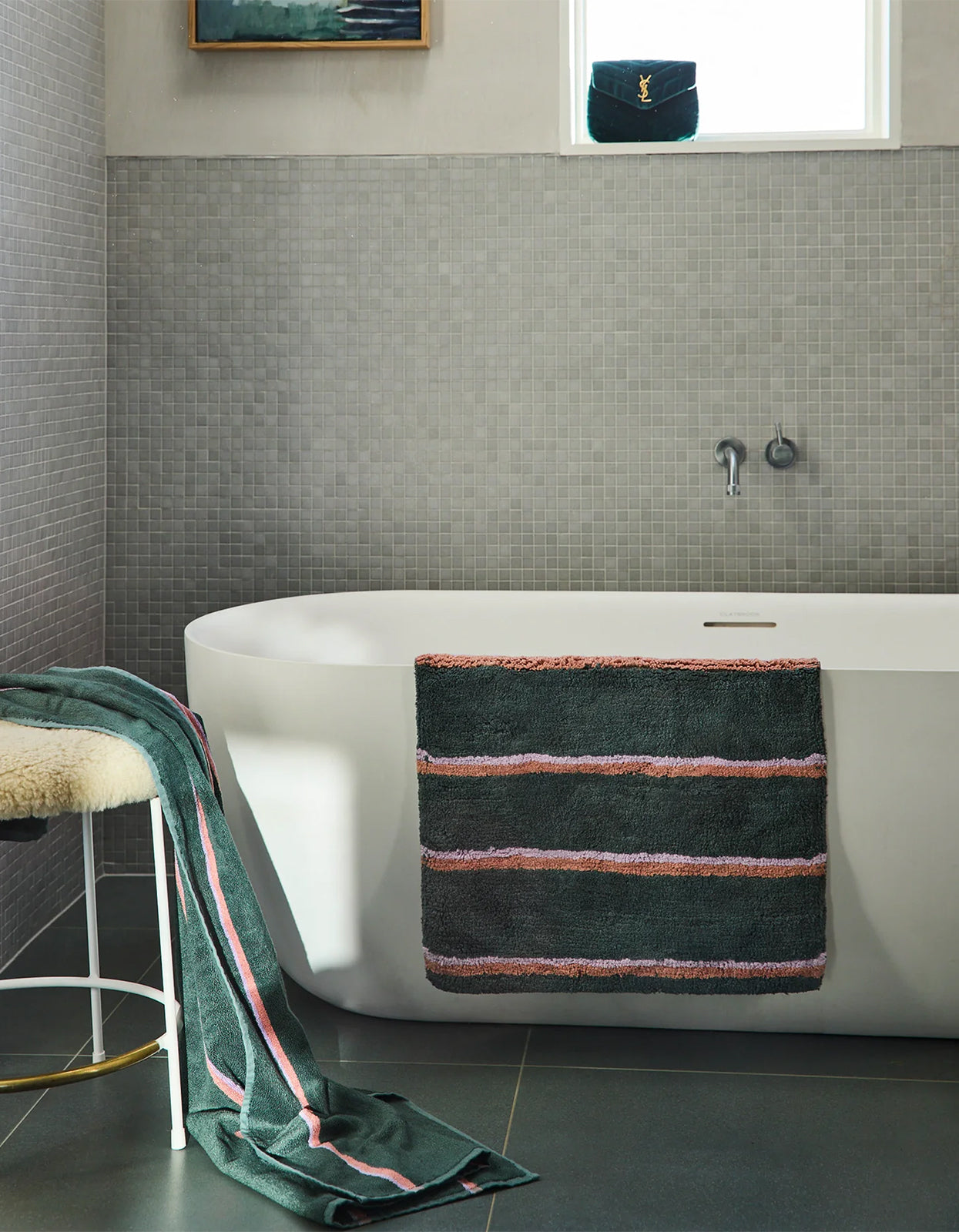 Bath Mat - Wakame Stripe Crush