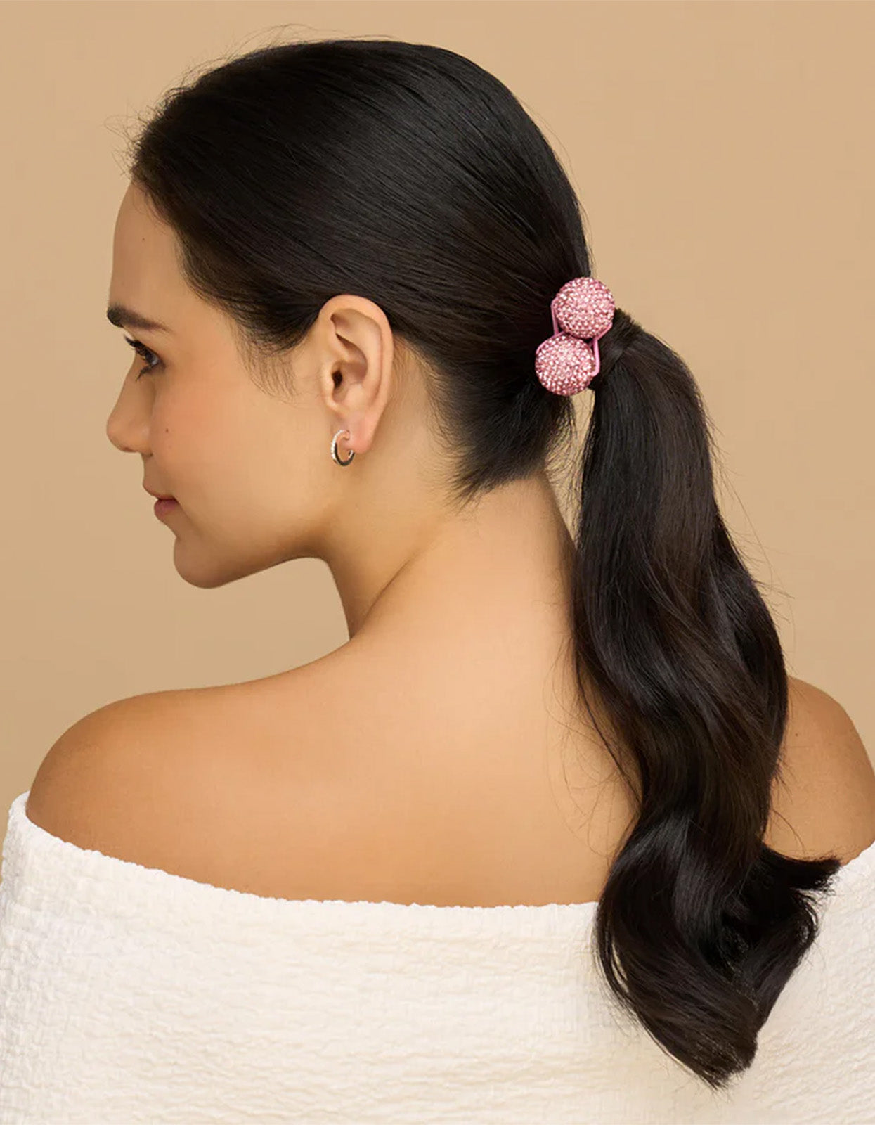 Bubble Hair Tie 2Pc Set - Red And Pink