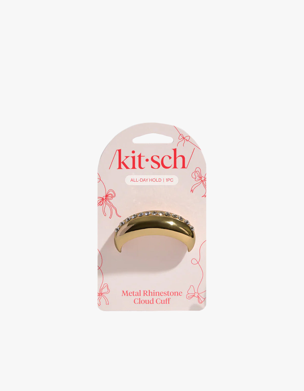 Metal Rhinestone Medium Cloud Cuff - White