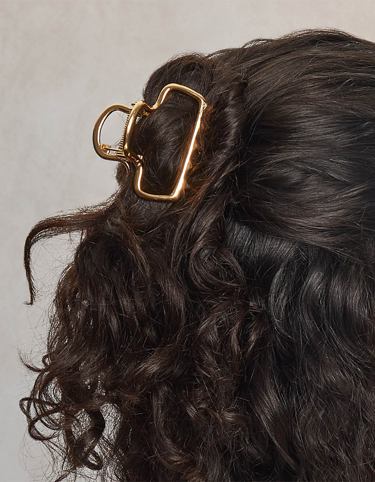 Metal Medium Open Shape Cloud Claw Clip - Gold