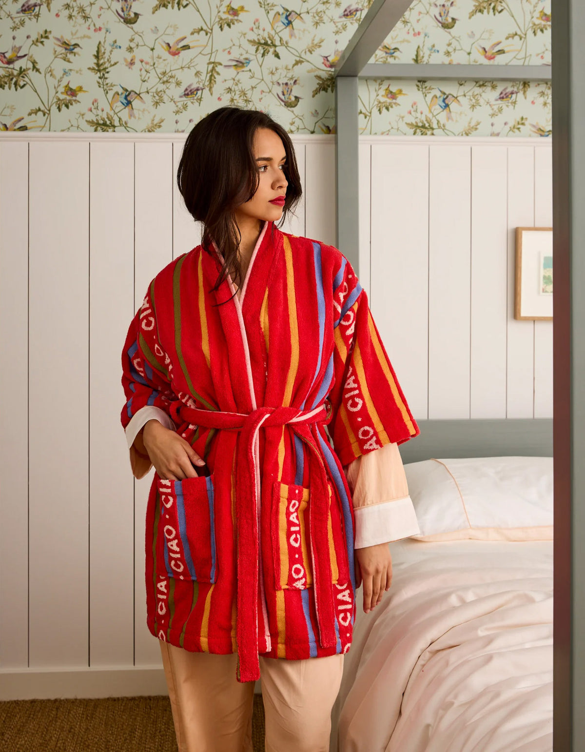 Ciao Stripe Terry Mini Bath Robe