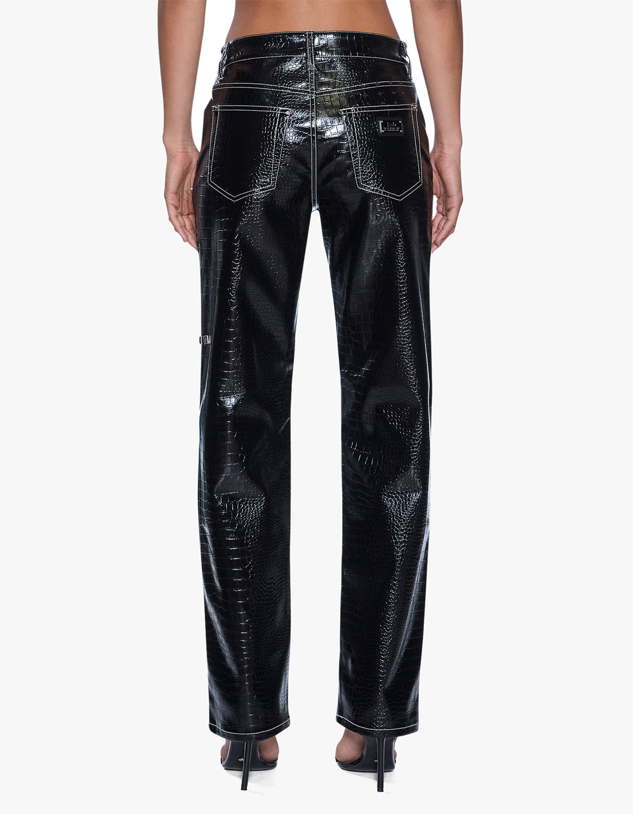 Pinup Pant - Patent Croc Black