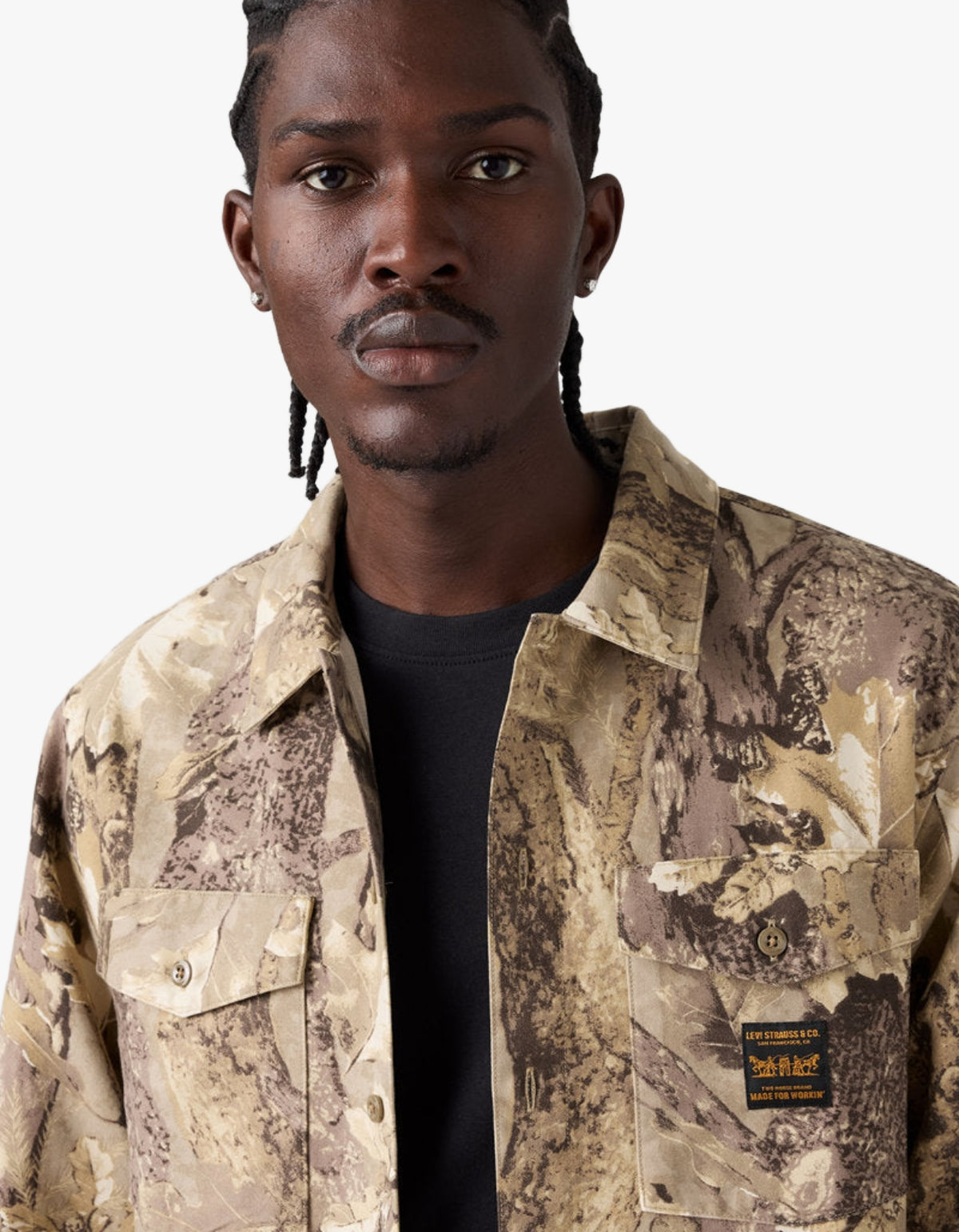 Workwear L/S Worker Shirt - Tex Forest Camo Gravel