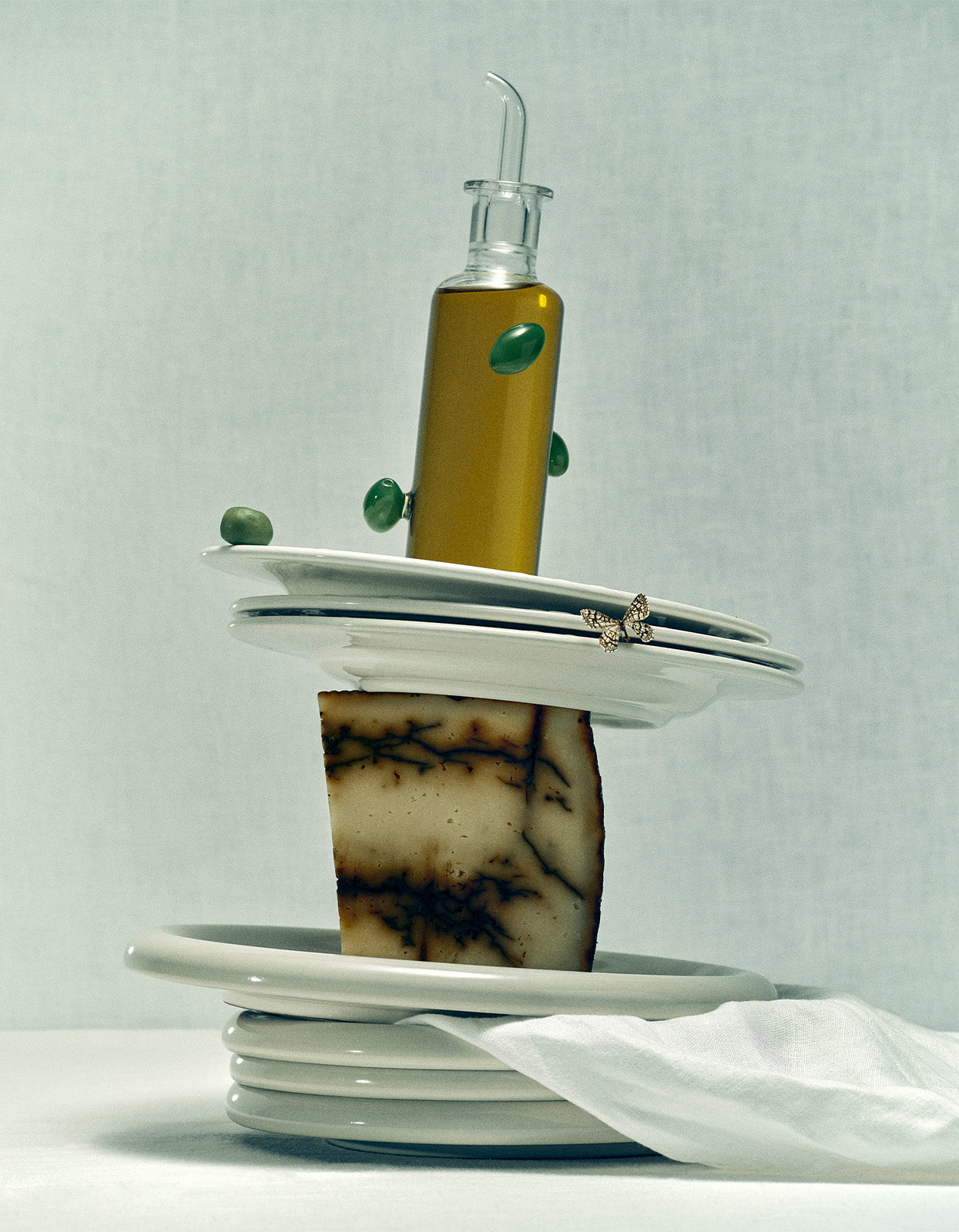 The Mini Olive Bottle - Clear/Opaque Green