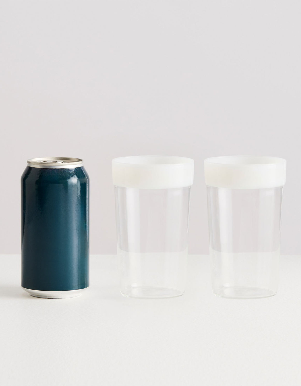 Ceres Beer Glasses 2 Set - Clear & Opaque White