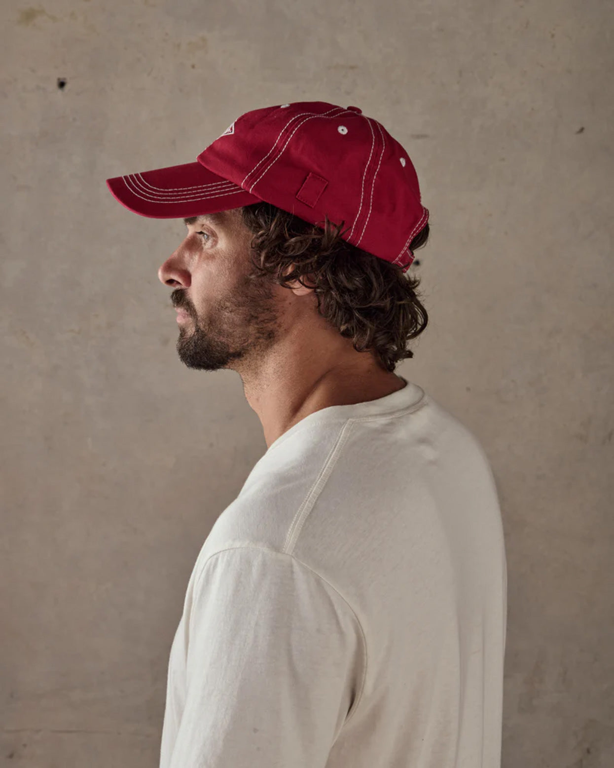 Stitched Diamond Cap - Red