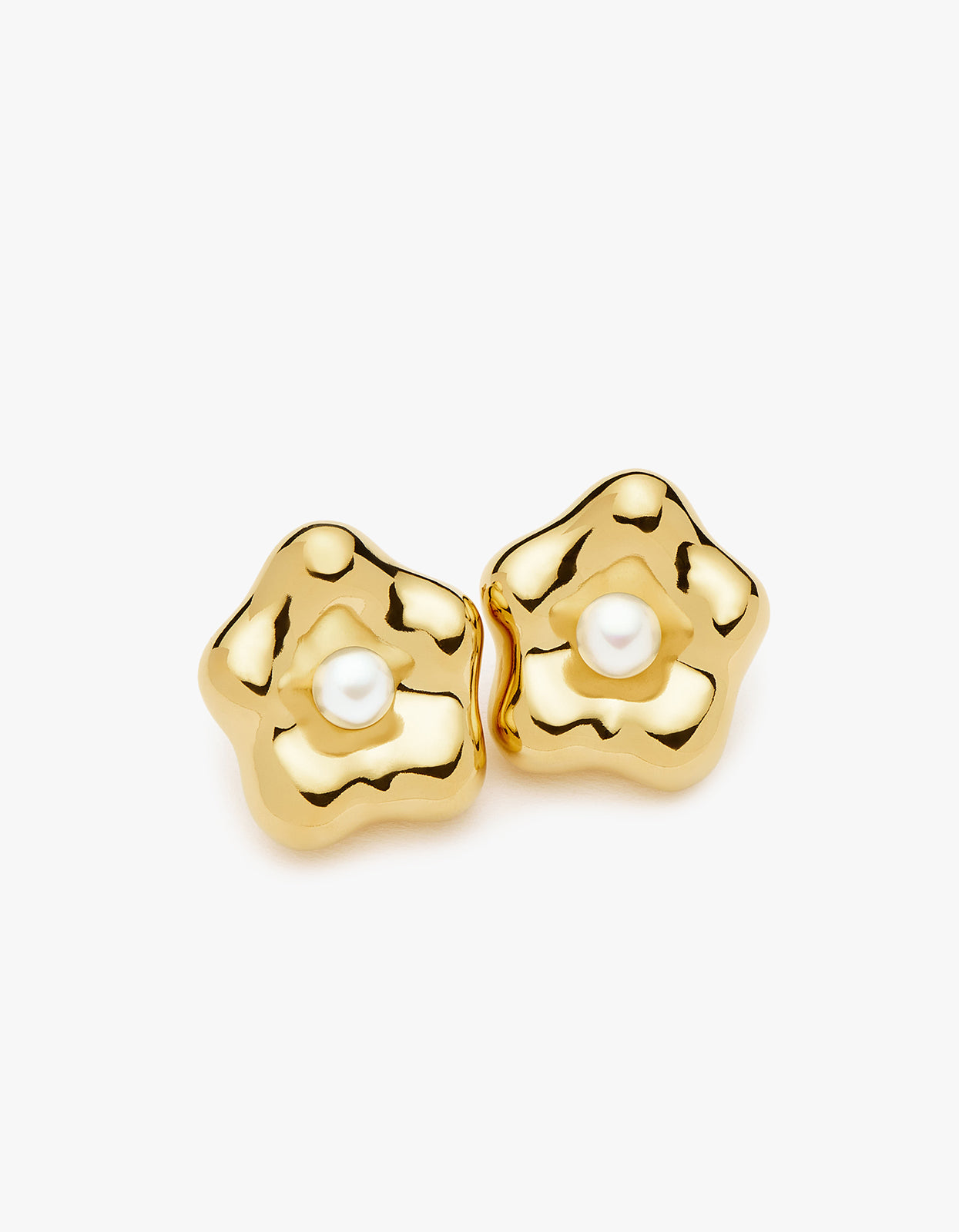 Eny Lee Parker Pearl Flower Studs - Gold