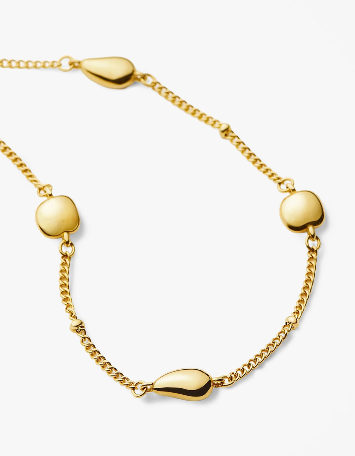 Molten Teardrop Multi Charm Bracelet - Gold