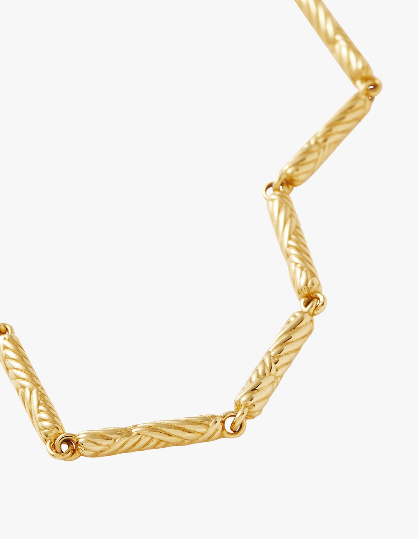 Wavy Ridge Chain Bracelet - Gold