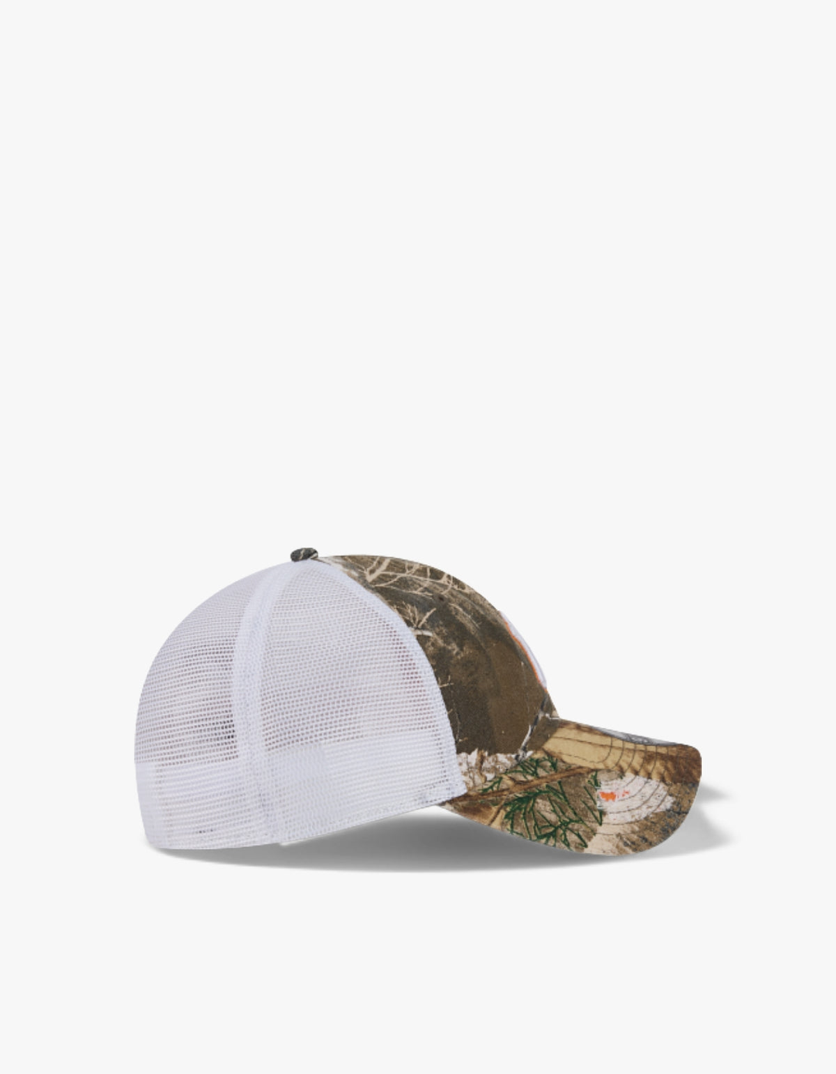 New York Yankees Realtree Distressed 9TWENTY Trucker Cap - Realtree/Med Orange