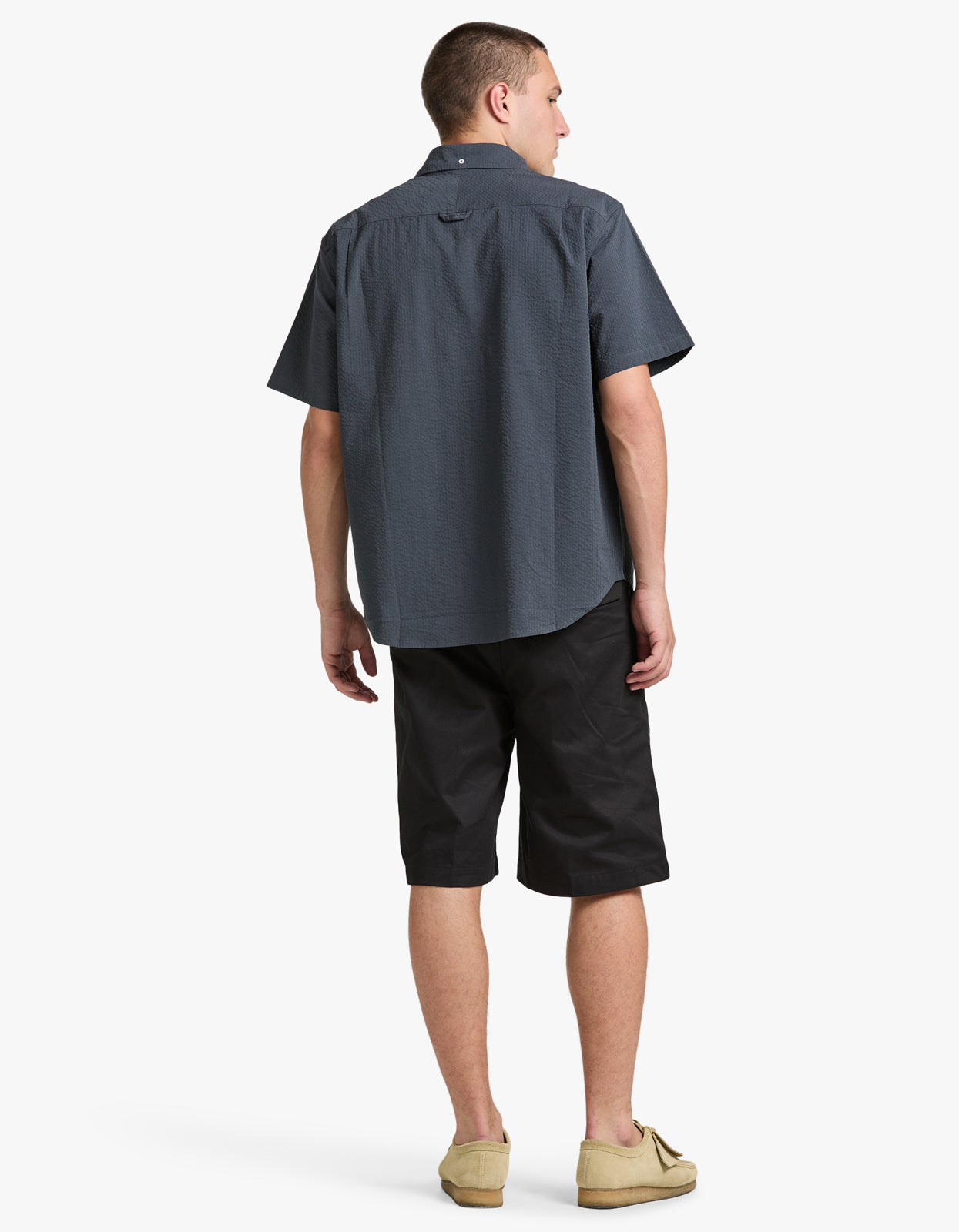 Nike Life S/S Seersucker Button Down Shirt - Anthracite/Anthracite